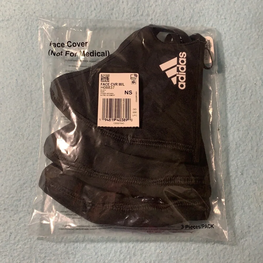 ADIDAS 3/set Unisex FACE COVER - Size M/L